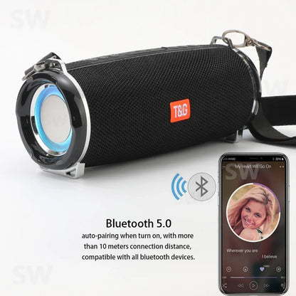 Portable Bluetooth Speaker Outdoor Radio Audio Amplifier Waterproof Soundbar Column